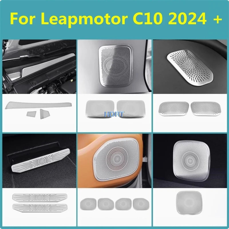 Car Styling Instrument Outlet Horn Hood Air Intake Mask Audio Trim For Leapmotor C10 2024 + Rear Trunk Speaker Cover Accessories