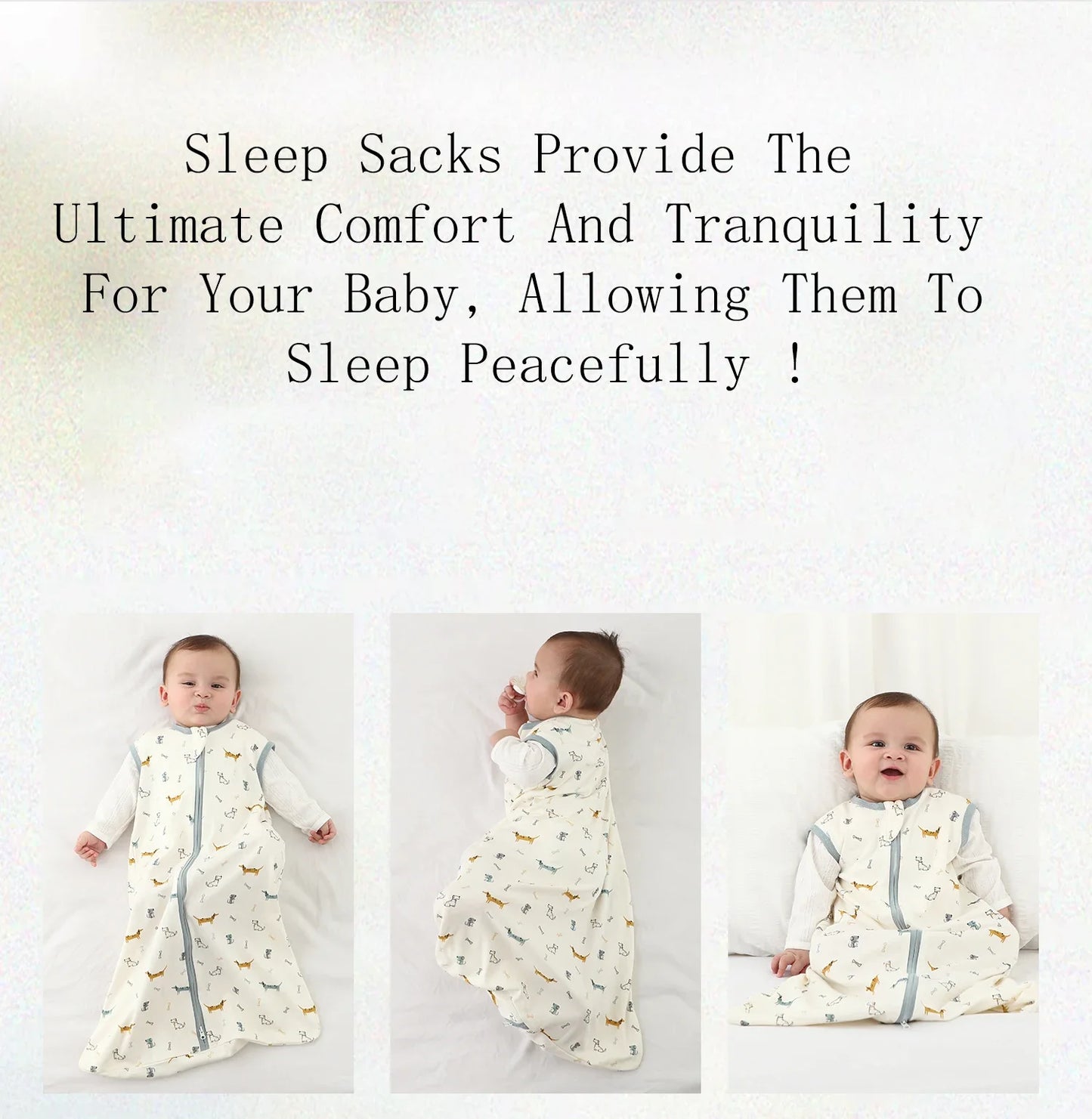 Baby Sleeping Bag Newborn Baby Anti-shock Sleeping Bag Pajamas Baby Pajamas Light Zipper Crawling Suit Anti-kick Cartoon Animal