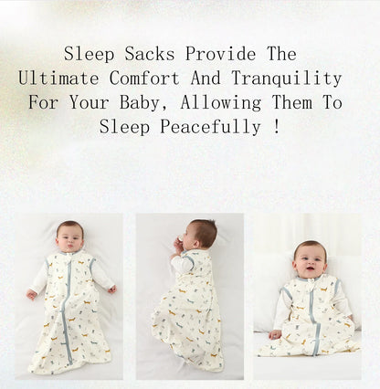 Baby Sleeping Bag Newborn Baby Anti-shock Sleeping Bag Pajamas Baby Pajamas Light Zipper Crawling Suit Anti-kick Cartoon Animal