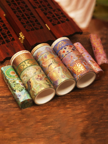 15 Rolls of Floral Foil Stamping and Washi Tape Set – Decorative Masking Tape for DIY Gifts, Scrapbooking, Photo Frames