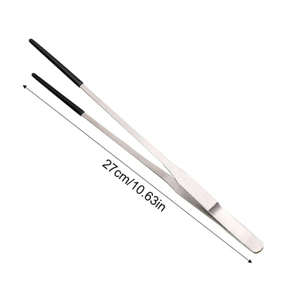 2pcs Bent Tip Tweezers For Crafts Stainless Steel Straight And Curved Nippers Tweezers Feeding Tongs For Reptile Lizards Spider