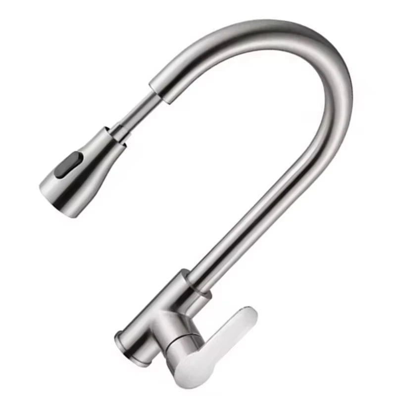 304 Stainless Steel Pull out Kitchen Faucet Deck Mounted Sink Water Tap with Mixer Stream Sprayer Head Hot Cold Taps for Kitchen