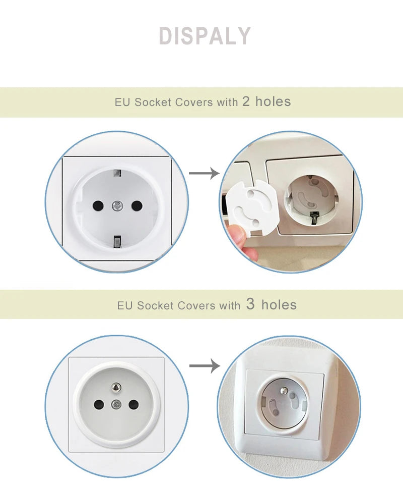 10pcs Baby Safety Child Electric Socket Outlet Plug Protection Security Two Phase Safe Lock Cover Kids Sockets Cover Plugs