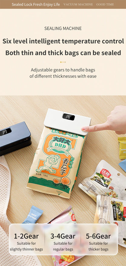 Bag Sealer Mini Plastic Bags Sealer 2in1 Portable Packaging thermal Sealing Machine Rechargeable Food Storage Plastic Bag Sealer