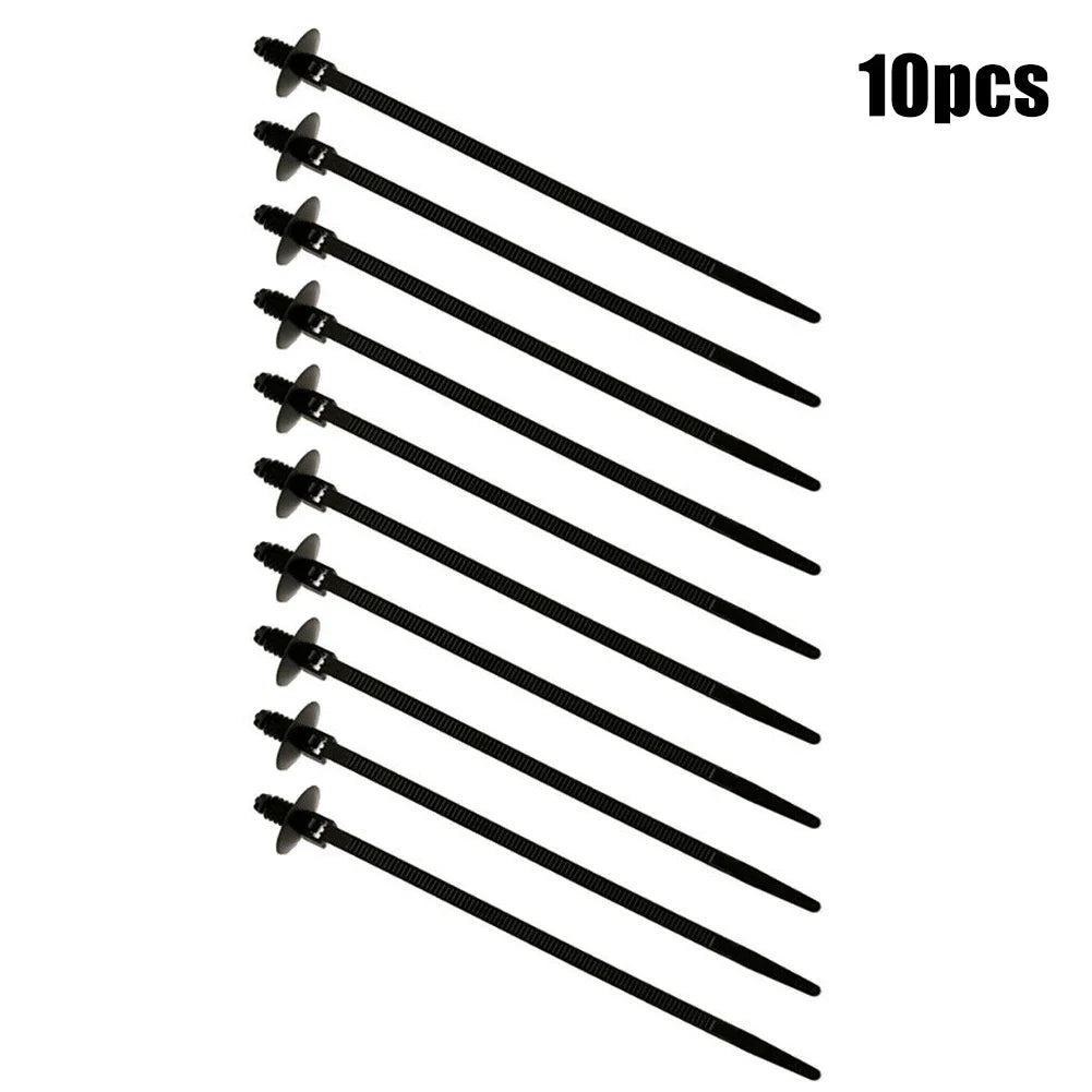 10pcs Fir Tree Push In Releasable Wiring Loom Cable Zip Tie Wrap Car Boat Traile Black Nylon Cable Tie Bundled Wire Band