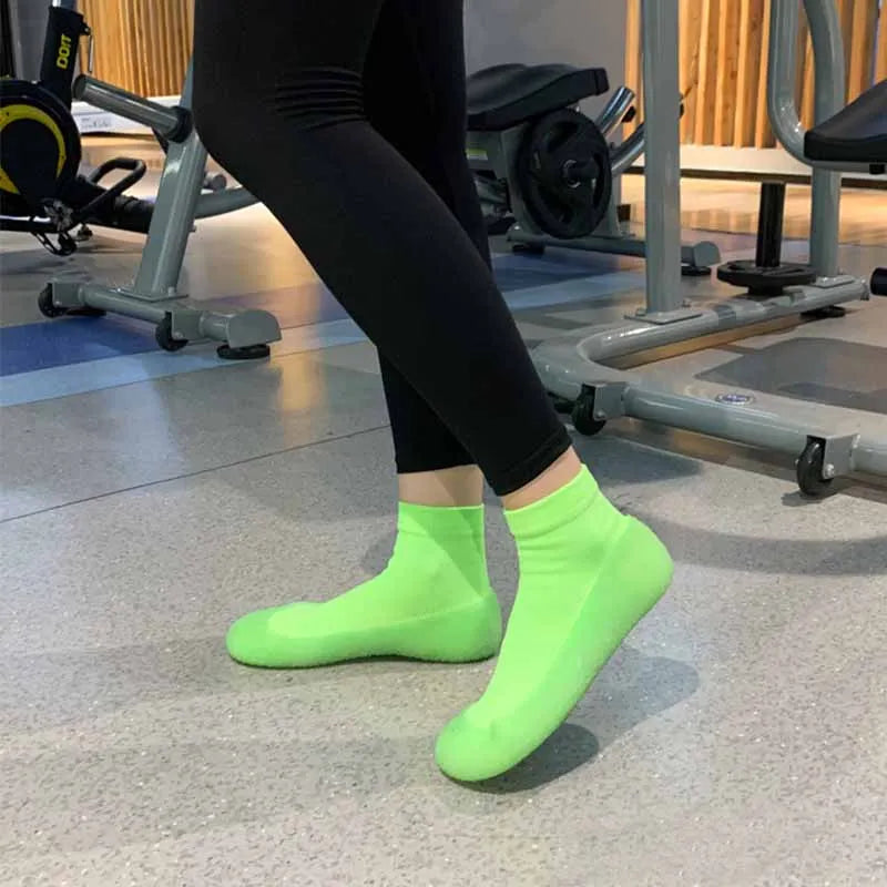 Woman Anti-slip Yoga Fitness Socks Shoes Children Kids Teen Girls Luminous Sport Socks Breathable Cotton Non-slip Jelly Shoes