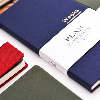 Undated Weekly Fabric A6 Journal - Portable Pocket-Sized Planner for Notes, Goals & Daily Flow Linen Weeks Planning System