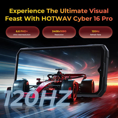 HOTWAV Cyber 16 Pro Rugged Smartphone G100 Octa-core Android 15 Mobile Phone 108MP 6.6'' FHD+ 2K 8GB 512GB 6280mAh Cellphone