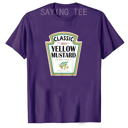 Red Ketchup Yellow Mustard DIY Costume Matching Couples Groups Halloween T-Shirt Gifts Lazy Easy Condiments Costumes Couple Tops