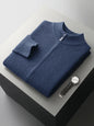 100% Merino Wool Two-piece Suit for Men Autumn Winter Knitting Zipper Cardigan and Slim-fit Pants Warm Thickened Clothing Sets