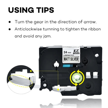 1PCS Compatible Brother TZE-M951 tz-M951 tzeM951 24mm black on matte silver label tape for PT-E550W PT-P710BT PT-P750W