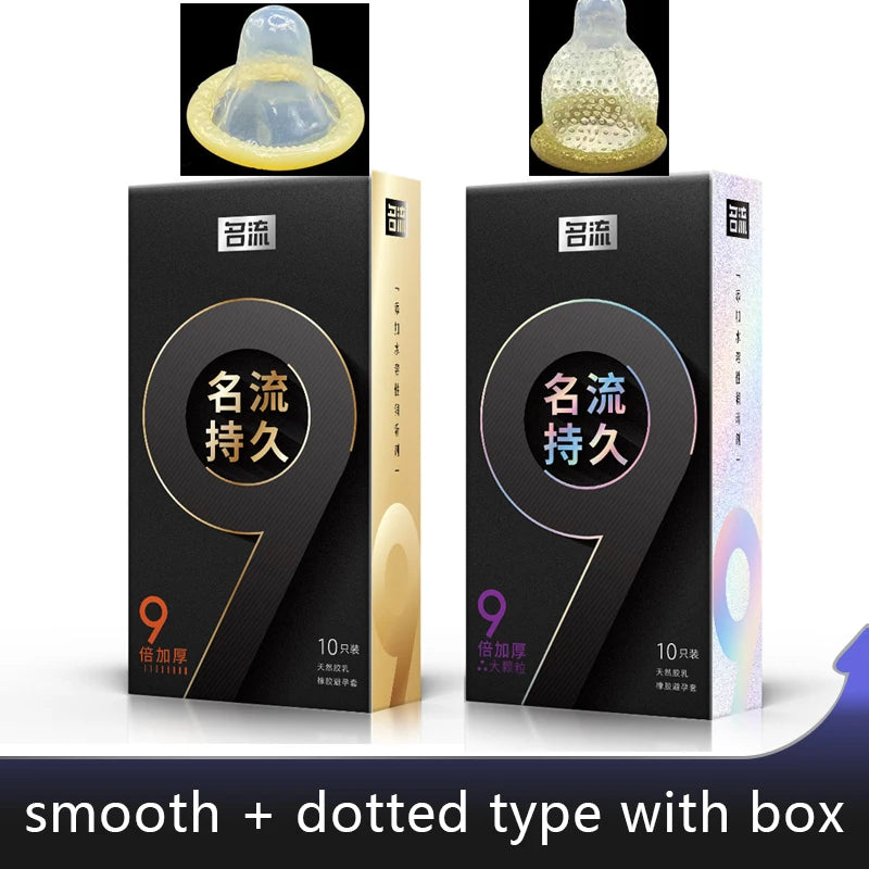 9 Times Delayed Ejaculation Condoms For Men Reduce Sensitivity Pysical Ultra Thick Long Last Condom Penis Sleeves Sex Toys Tool