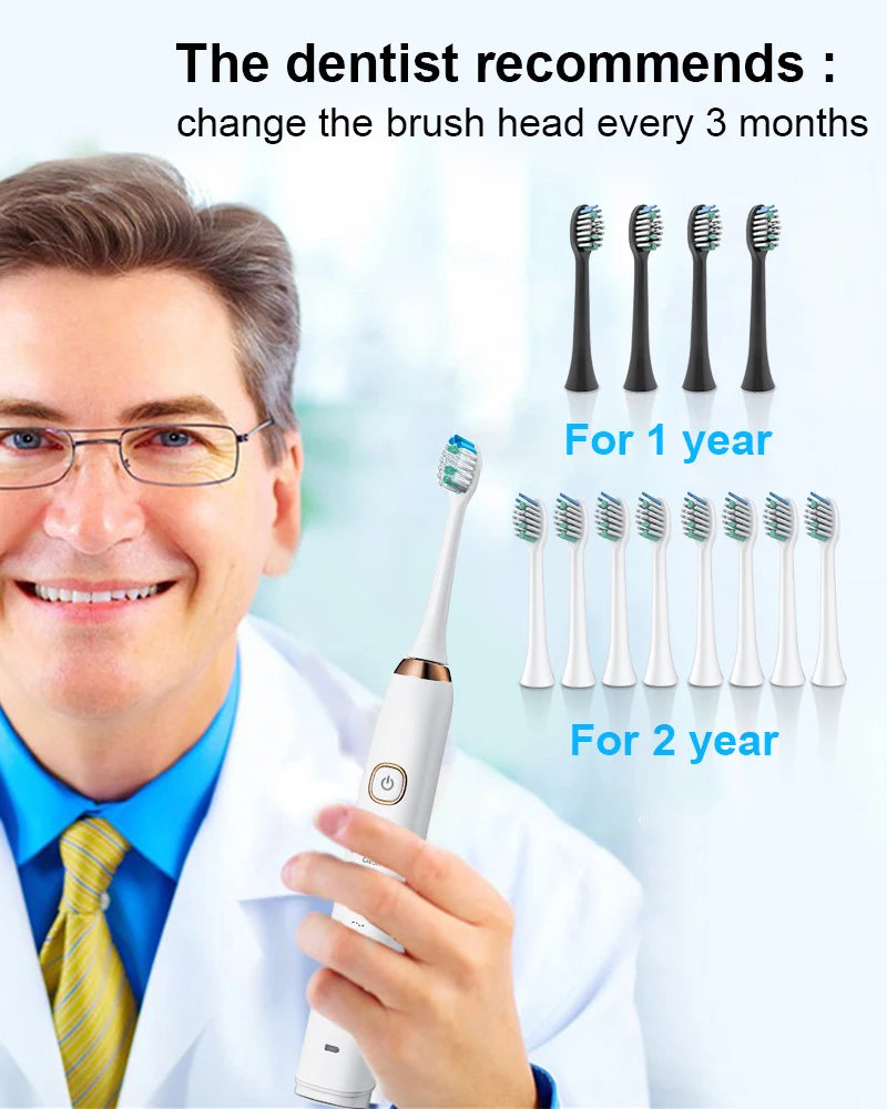 Electric Sonic Toothbrush 8 Brush Heads Smart Ultrasonic Dental Teeth Whitening Rechargeable Adult Tooth Brush Sarmocare S100