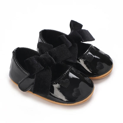 2025Black Fashion Newborn Party Princess Shoes  Boys And Girls' First Step Walking Shoes Rubber Soled Anti Slip Baby Shoes 0-18M