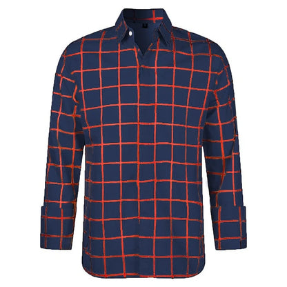 Men's Long Sleeve Shirt Casual Plaid Color Summer 3D Printed Lapel Shirt Summer New  Fashion Casual Men's Clothing Unisex Tops