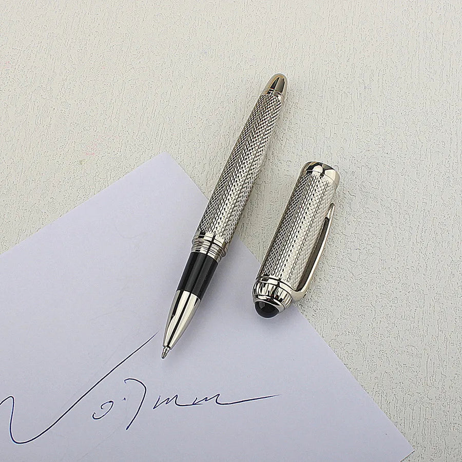Luxury Big Barrel Rollerball Pen with Silver Clip Smooth Writing for Business Gift (Blue Ink) PK Jinhao 159
