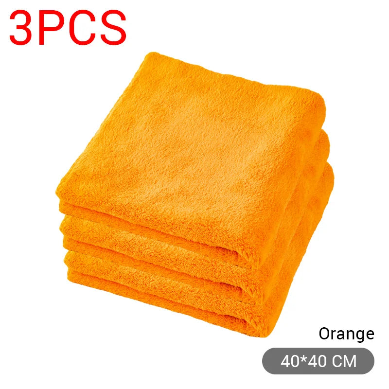 SEAMETAL 600GSM Microfiber Car Cleaning Towel 1/3/6/9pcs 40X40cm Thickened Car Wash Towels Auto Detailing Care Drying Cloth Rags