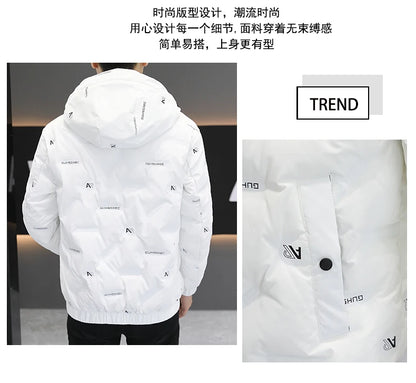 2026 High quality Winter Down Jacket Coats Mens Warm White Duck Down Hooded Men Windproof Parkas Overcoat