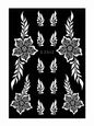 Flower Tattoo Stencil Reusable Henna Template for Hand and Body Henna Tattoo Design for Wedding Festival Party Tattoo Tools