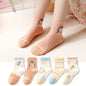 5 Pairs 1 To 12 Years Children's Socks 2026 Spring Summer Baby Boys Girls Cotton Mesh Breathable Thin Soft Cute Socks Kids Socks