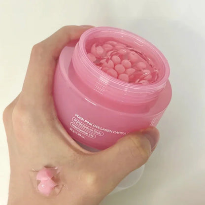 Korean PDRN Pink Collagen Capsule Cream with Niacinamide Cream for Uneven Skin Tone Lightweight Face Moisturizer Non Greasy care