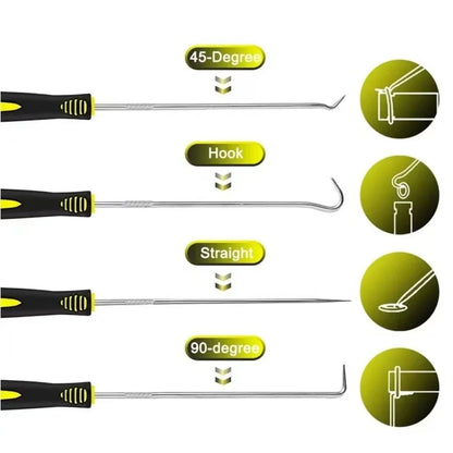 4pcs Pick and Hook Set Car Auto Oil Seal/O-Ring Seal Gasket Pick Hook Puller Auto Maintenance Tools Remover Tire Stone Cleaning