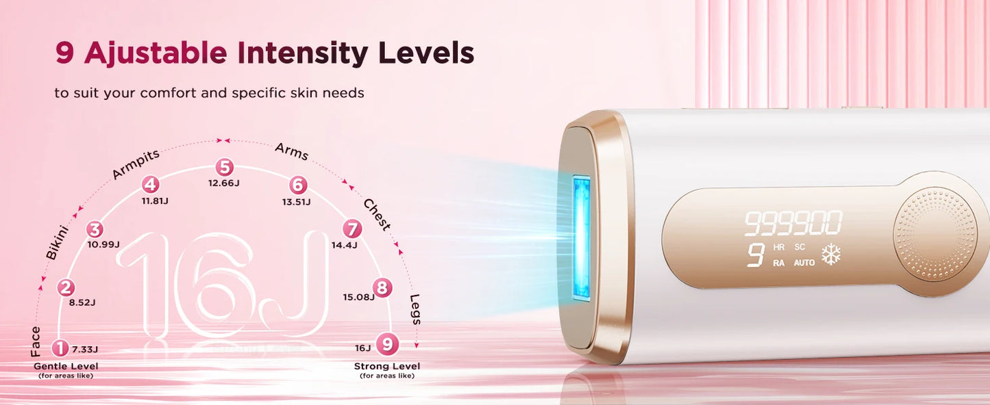 IPL Hair Removal Device Ice-Cooling 3 in 1 Painless 16J Photoepilator Permanent Whole Body Home Treament For Men and Women