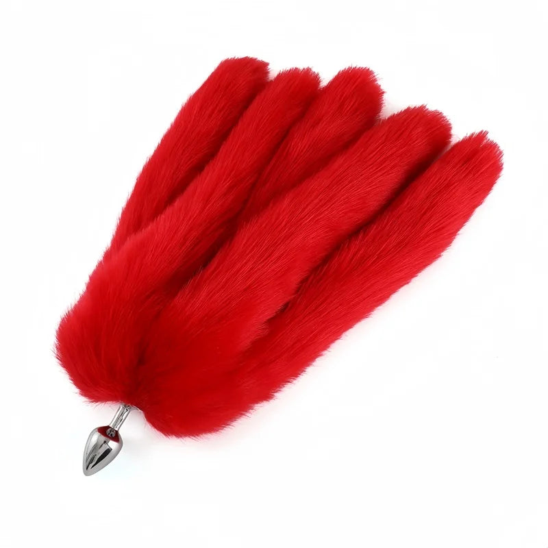 Sexy Multi Taile False Fox Tail with Separable Metal Butt Plug Anal Sex Toys for Couple BDSM Role Play Adult Products