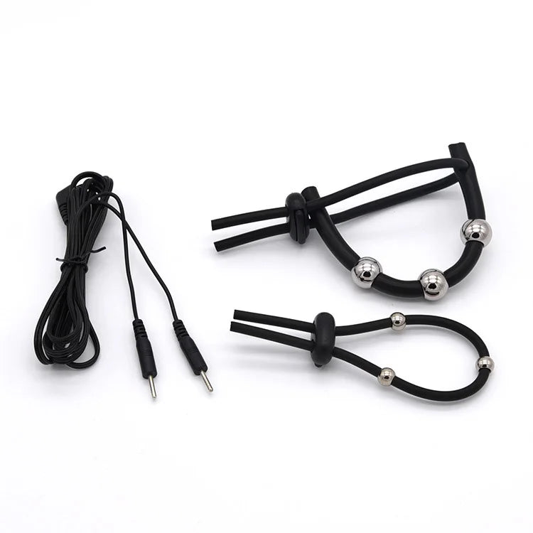 Electric Shocker Anal Butt Plug,E stim Electrosex Penis Ring ,Nipple Electrostimulation Cockring Chastity Cage E-stim Bdsm Toys