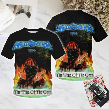 Classic Rock Helloween T-shirts Male 3D Print Men Women Hip Hop Trend Short Sleeve TShirt Street Loose Parent-child Short Sleev