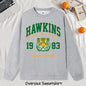 Hawkins 1983 Mighty Tiger Pullover For Men Autumn Oversize Long Sleeve Casual All-Match Clothing Unisex O-Neck Fashion Retro Top