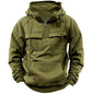 Men's Casual Sports Hooded Sweatshirt New Style Outdoor Thick Fashionable Loose Long-Sleeved Pullover with Multiple Pockets