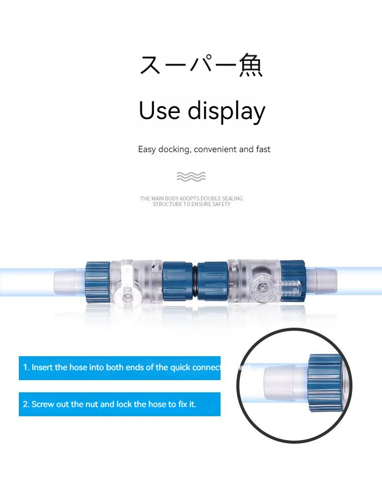 12/16mm Aquarium Water Control Valve Hose Double Tap Quick Release Connector Fish Tank Filter Barrel Replace Connector Acuarios
