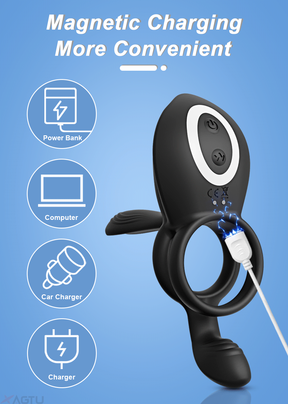 Cock Ring Vibrating for Men Ejaculation Delay Male Erectile Penis Ring G-Spot Clitoris Anal Stimulator Adult Sex Toy for Couples