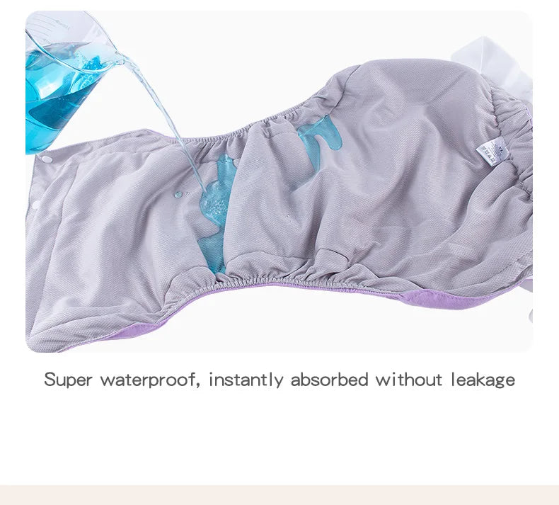AIO Adjustable Easy To Wear Adult Diapers Washable Cotton Incontinence Cloth Diaper Elderly Diapers Leak proof Underwear