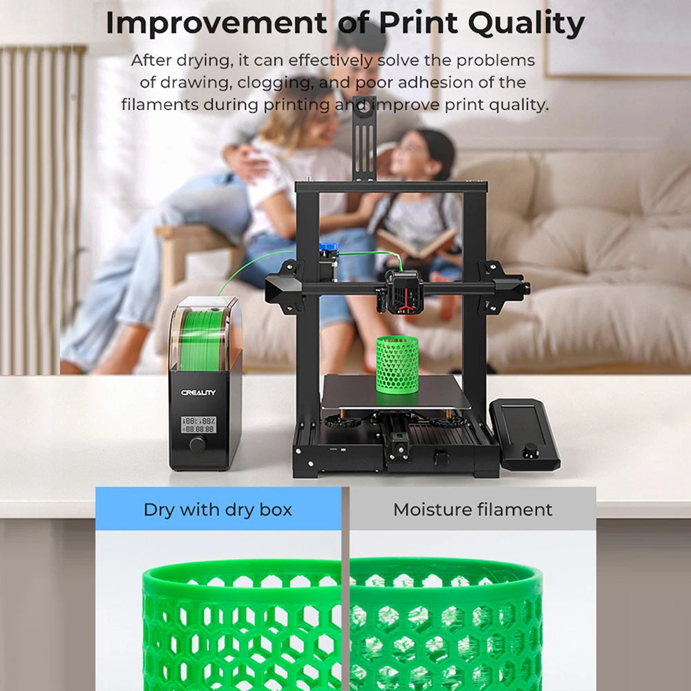 Creality Filament Dryer Box 2.0 360° Hot-air Heating 1.75mm / 2.85mm Filaments Support 24 Hours Timer Real-time Humidity