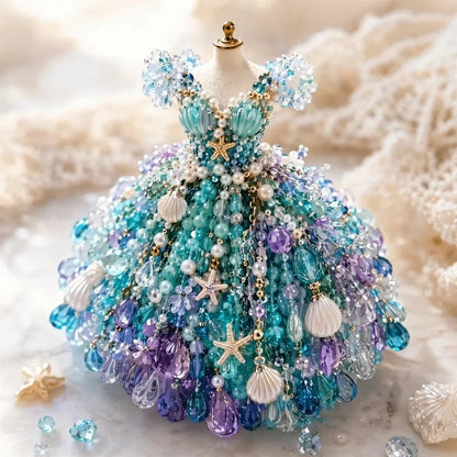 3D Design Beaded Dress Kit Tiny Beads Dress Shape Bead Weaving Kit Creative Craft Cute Design DIY Bead Craft Kit Gift Giving