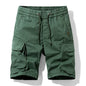 Men Summer New Multi Pockets Cotton Cargo Shorts Men Fashion Solid Quick Dry Joggers Shorts Pants Outdoor Breathable Shorts Male