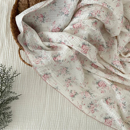 Baby Blanket Floral Soft Cotton Muslin Newborn Swaddle Wrap Receiving Blanket Quick Dry Bath Towel Baby Stroller Cover