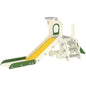 4-in-1 foldable slide with a climbing element, basketball hoop, storage space, and a basketball for children aged 1 to 3, cream white