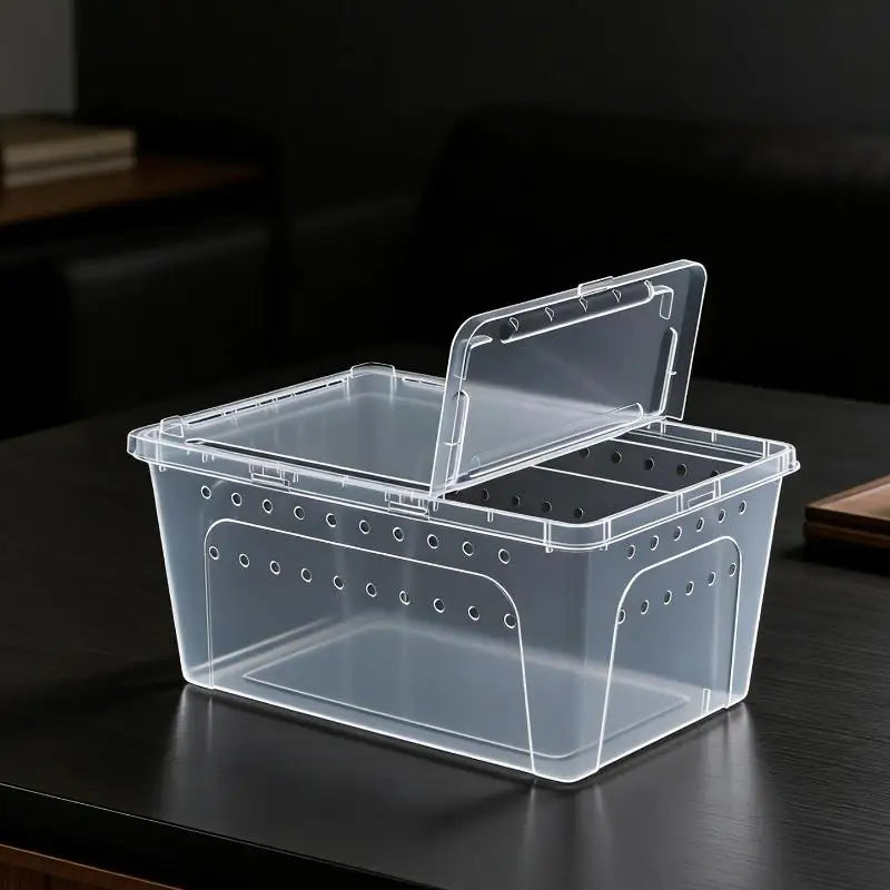 Hot Sale Clear Plastic Reptile Terrarium Ventilated Breeding Box For Lizards Snakes And Small Pets