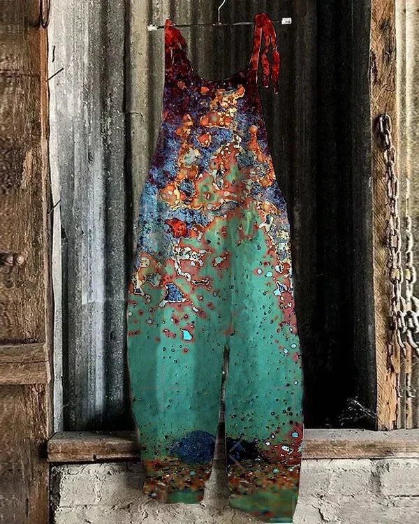 Women Jumpsuits Overalls Sleeveless Slash Neck Print Floral Wide Leg Pants High Street Autumn 2026 Casual Loose Backless