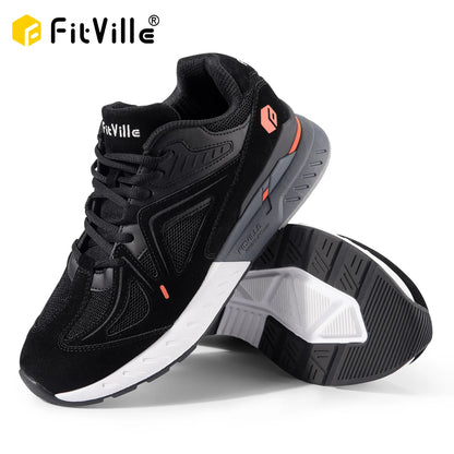 FitVille Men's Extra Wide Orthopedic Walking Shoes, Arch Support Lightweight Non Slip Running Sneakers, Pain Relief Footwear for Flat Feet, Plantar Fasciitis & Severe Heel Pain