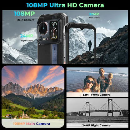 HOTWAV Cyber 16 Pro Rugged Smartphone G100 Octa-core Android 15 Mobile Phone 108MP 6.6'' FHD+ 2K 8GB 512GB 6280mAh Cellphone