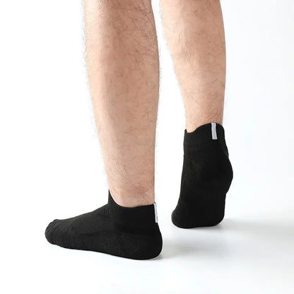 3 Pairs Breathable Mesh Athletic Terry Socks Cushioned Moisture-managing and Durable Reduces Foot for Running Hiking & Sports
