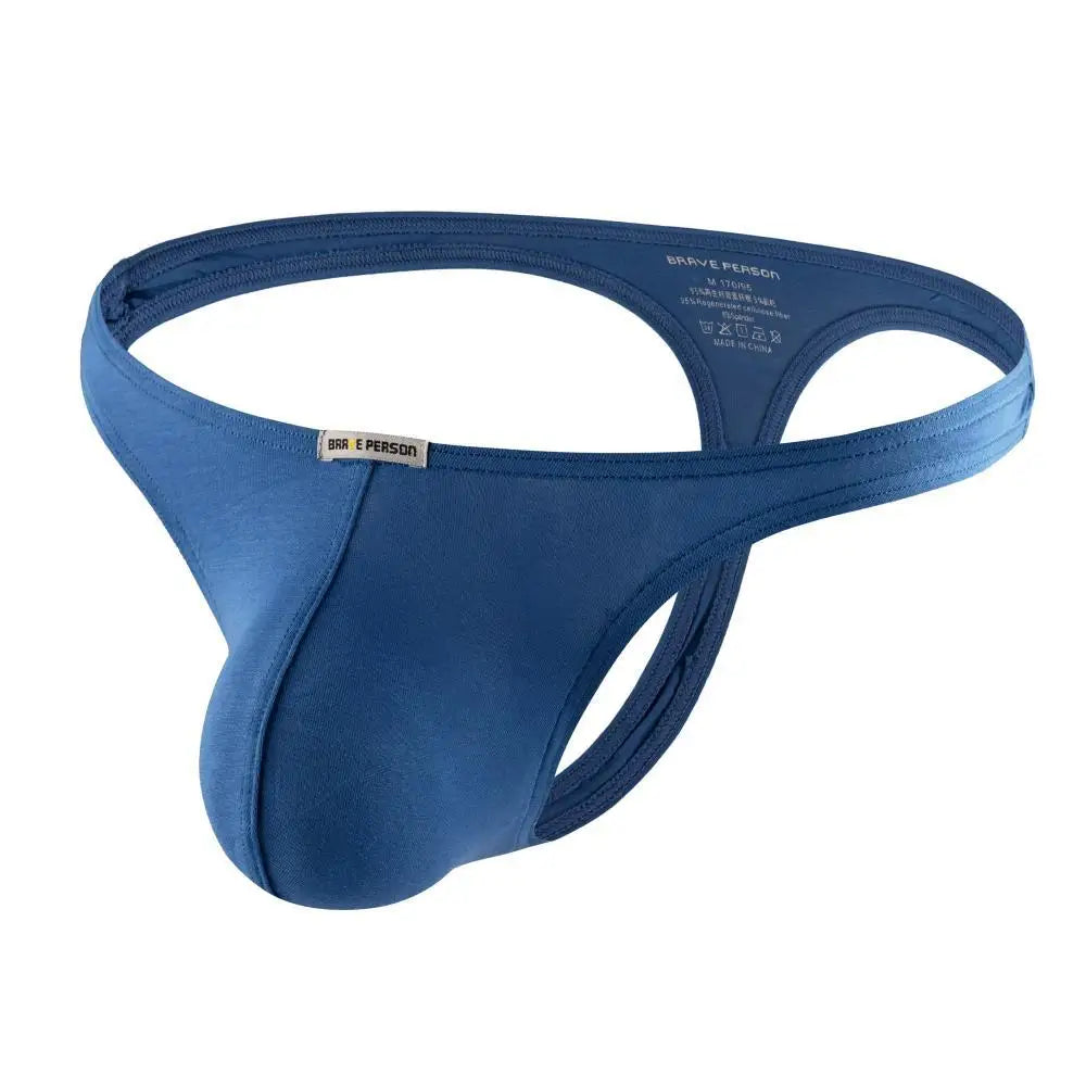 BRAVE PERSON Men Underwear Thongs Sexy Low Rise Solid Briefs T-back Modal Breathable Underpants G Strings Male Panties Thongs