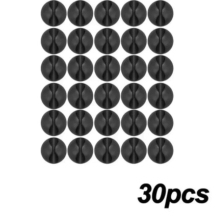 5/50Pcs Cable Clip Winder Organizer Round Charger Cord Clips Desk Tidy Management Wire Adhesive Holder Clamp in Home Office Car
