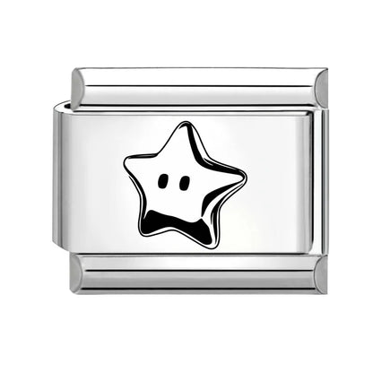 Laser Engraving Piano Heart Star Wings NO.7 Lips Italian Charm Links Fit 9mm Bracelet Stainless Steel Men Women DIY Making Gifts