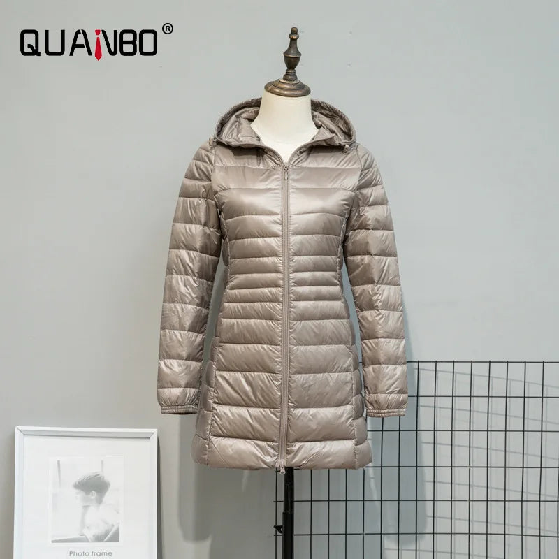 Women Spring/Autumn Ultra Lightweight Quilted Jacket 2023 New Woman Water and Wind-Resistant Big Size women Hoodies coat