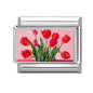 2025 Women's Fashion Colorful Flowers Oil Painting Style Series Italian Charms Fit 9mm Stainless Steel Bracelet DIY Jewelry Gift